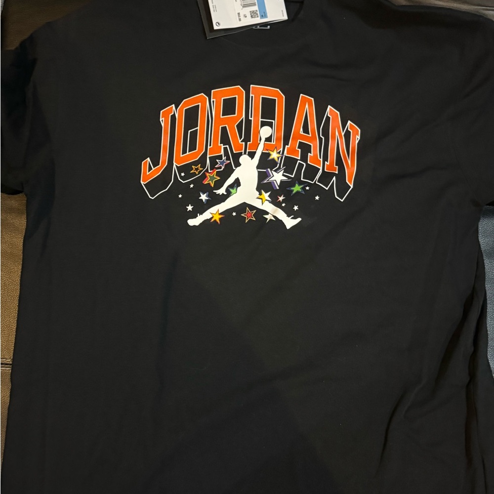 Jordan Women's Black Activewear with orange logo new with tags Tshirt